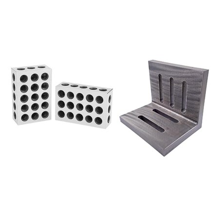 8 X 6 X 5"" Angle Plate & 1-2-3 Precision Block Set -  HHIP, 9999-0004